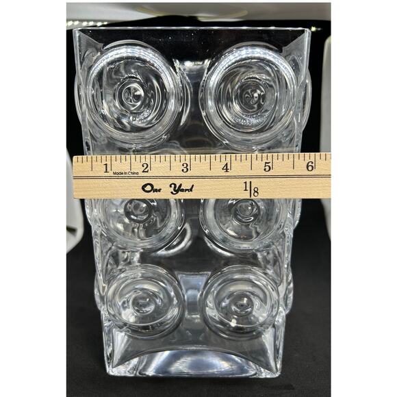 Denizli Handmde in Turkey Blown Glass Bubbled Large Vase - Picture 5 of 11